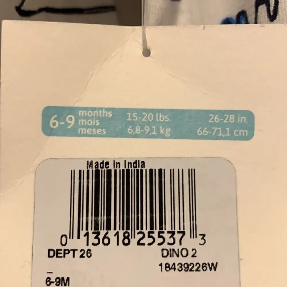2 Pack Baby Onesies Grey White / Blue White Sz 6-9